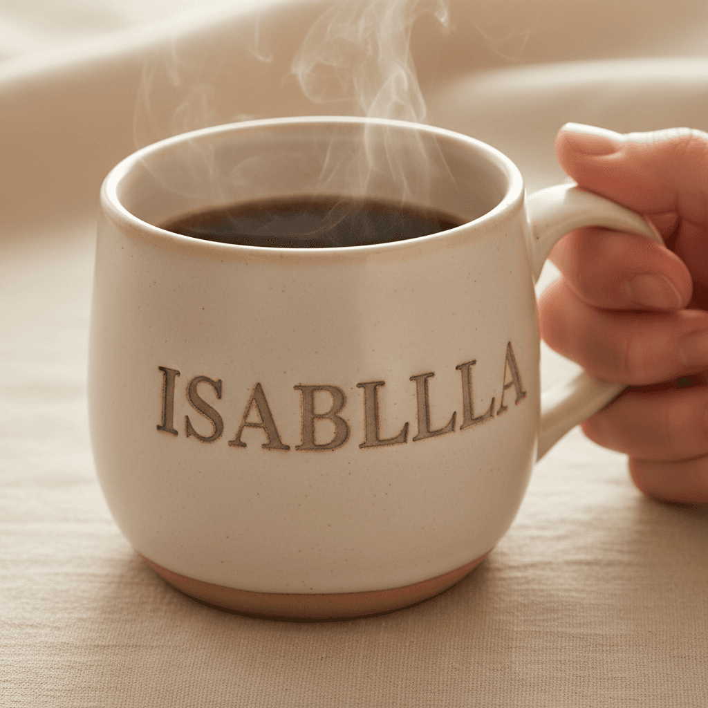 Hands holding a custom printed mug