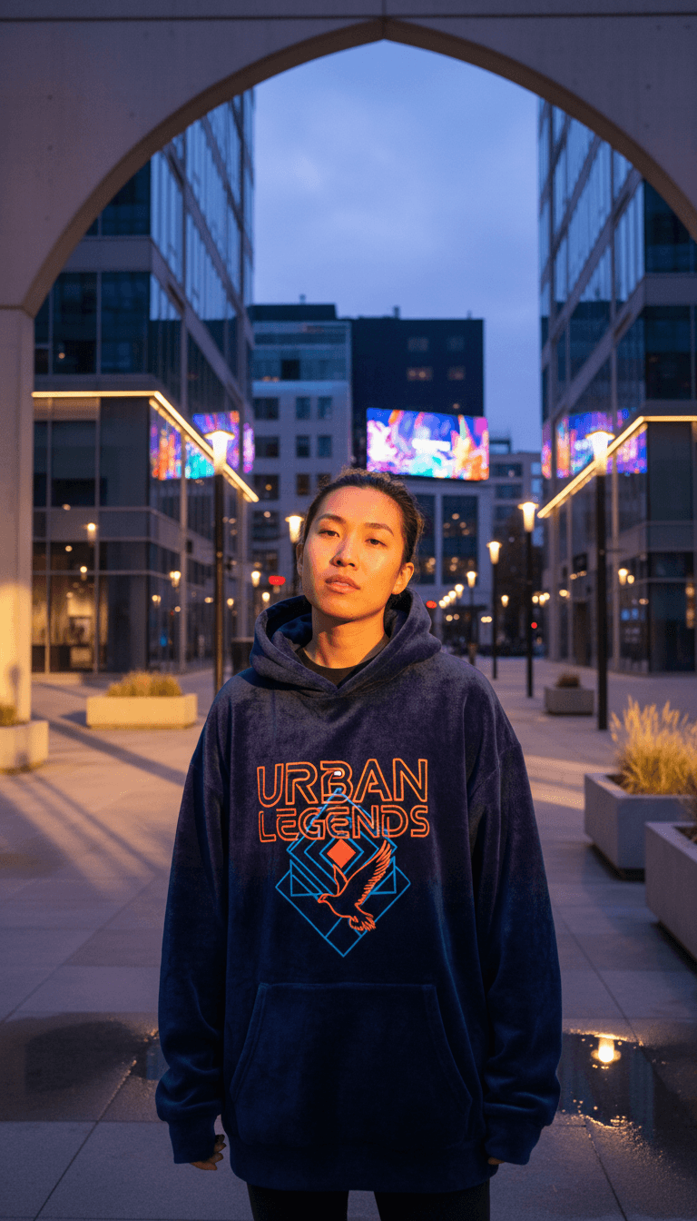 Person wearing custom branded hoodie